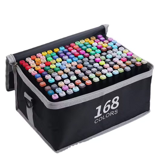 Colors Alcohol Marker Set with Double Tips and Blending Function (80pcs and 168pcs)