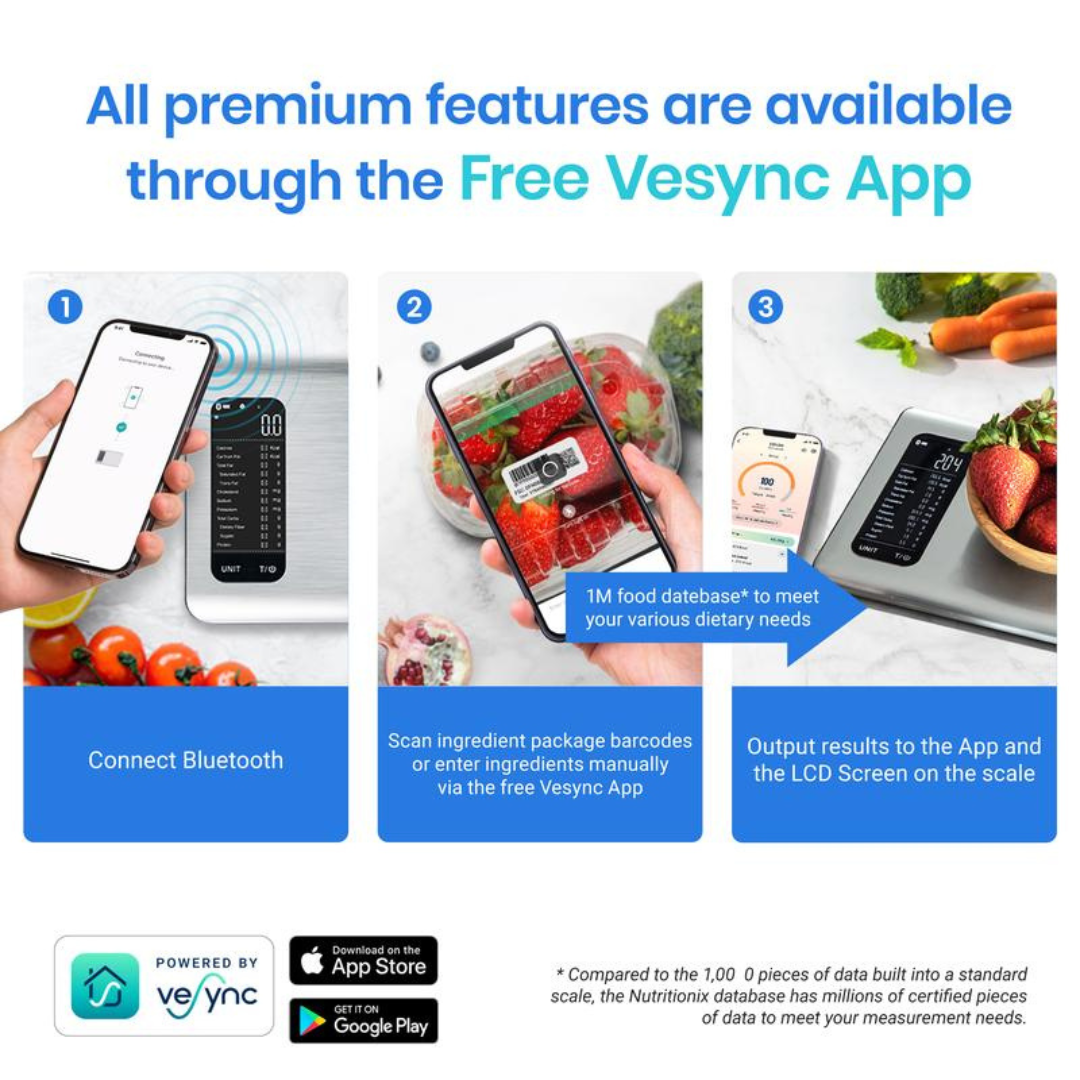 AI Smart Food Kitchen Scale with Nutritional Calculator