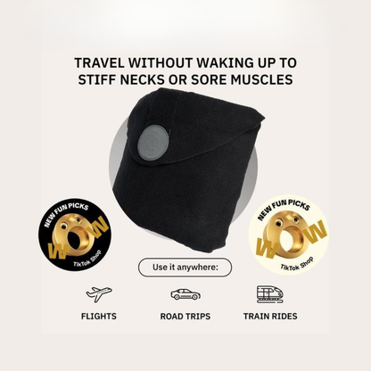 U-Shaped Travel Neck Pillow with Velcro & Removable Cover