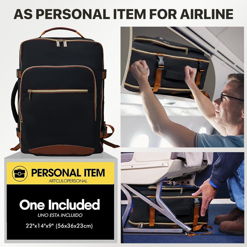 Travel Backpack with 16 Pockets - 180° Laptop Compartment