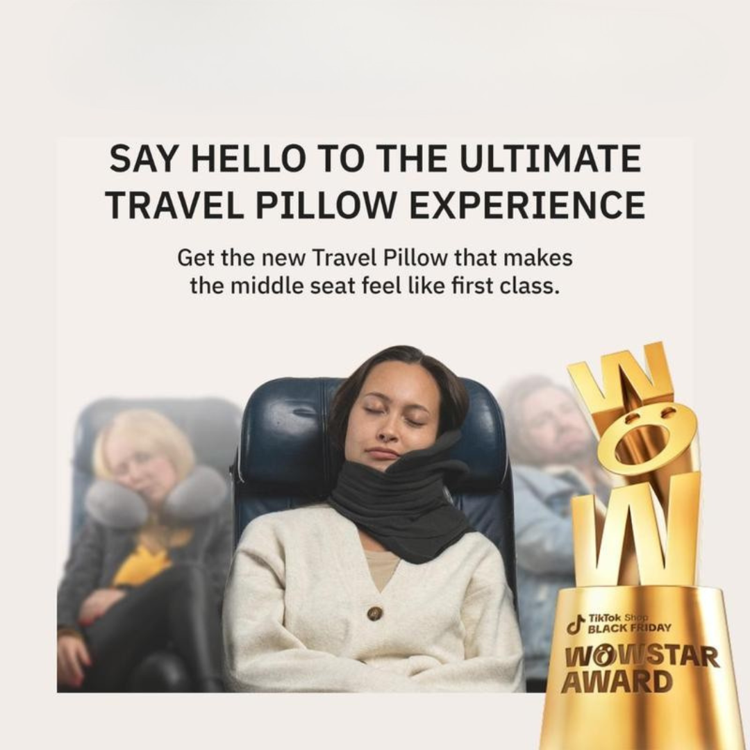 U-Shaped Travel Neck Pillow with Velcro & Removable Cover