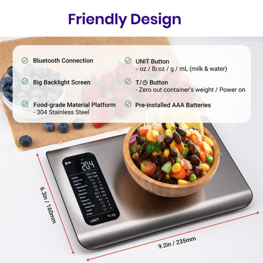 AI Smart Food Kitchen Scale with Nutritional Calculator