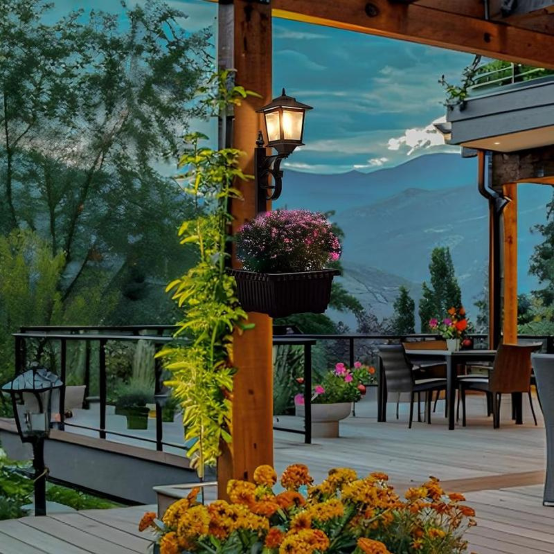 2 Pcs Solar Post Light With Planter