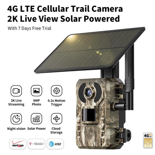 4G LTE Solar Game Camera – 2K Live Video
