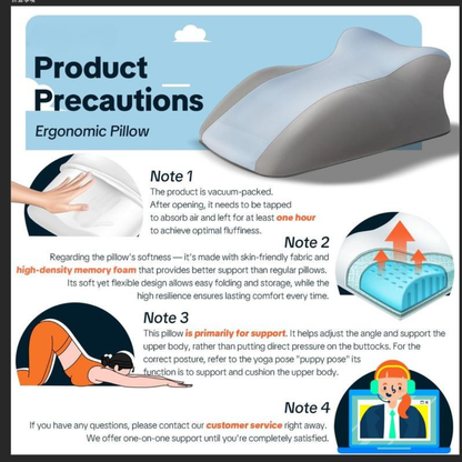 Ergonomic Memory Foam Pillow for Neck Back and Legs Support