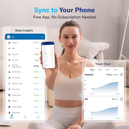 Smart Scale for Body Weight, 7-Color Glowing