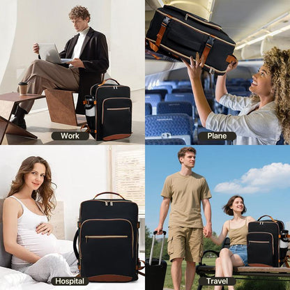 Travel Backpack with 16 Pockets - 180° Laptop Compartment