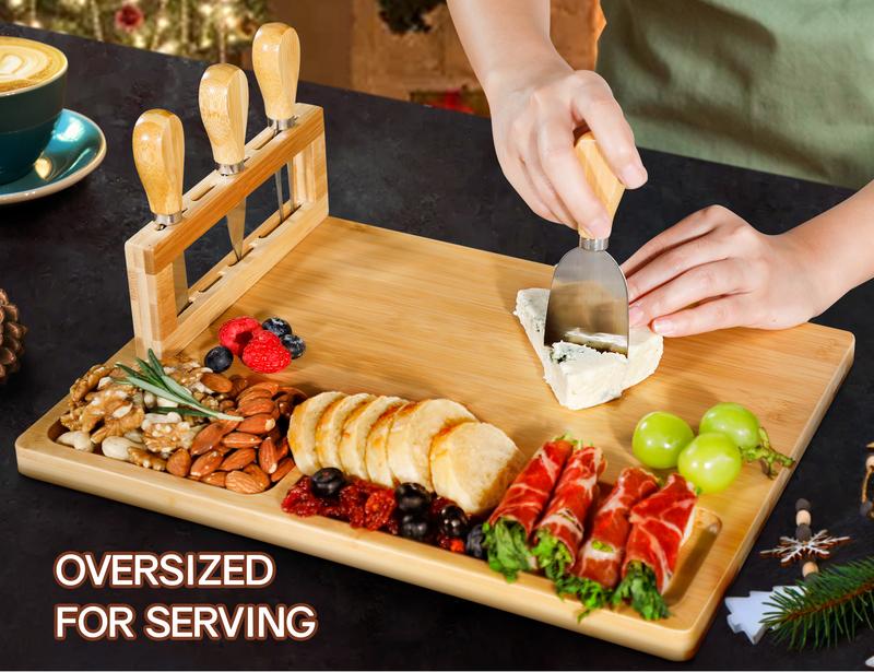 Bamboo Charcuterie Board and Knife Set