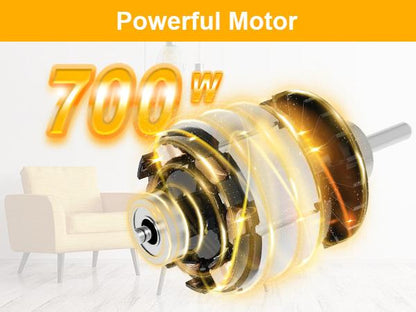 700W HVLP Paint Sprayer with Cleaning & Blowing Joints, 4 Nozzles and 3 Patterns