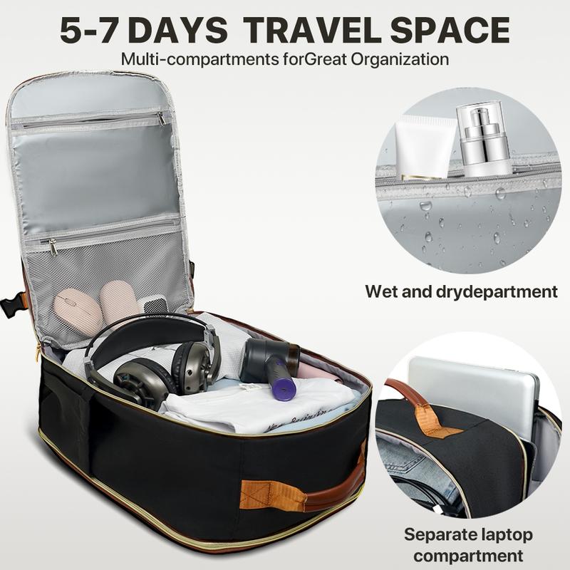 Travel Backpack with 16 Pockets - 180° Laptop Compartment