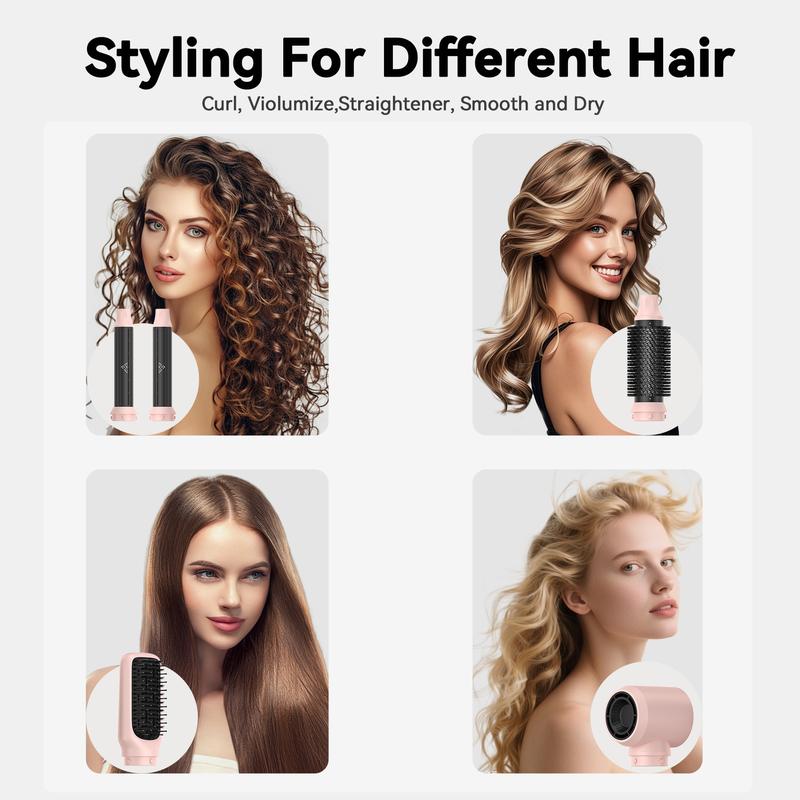 5-in-1 Hot Air Brush Gentle Styling Ultra-Lightweight Design Zero Heat Damage