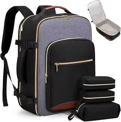 Travel Backpack with 16 Pockets - 180° Laptop Compartment