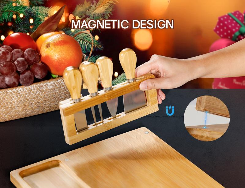 Bamboo Charcuterie Board and Knife Set