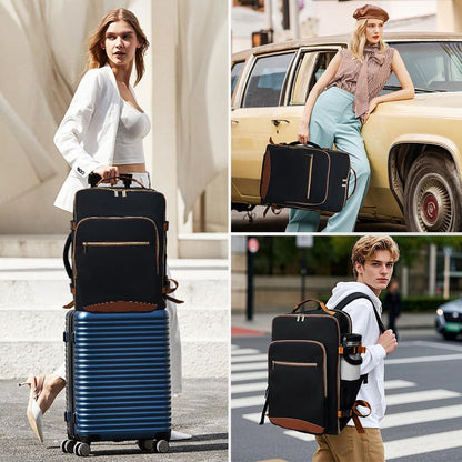 Travel Backpack with 16 Pockets - 180° Laptop Compartment