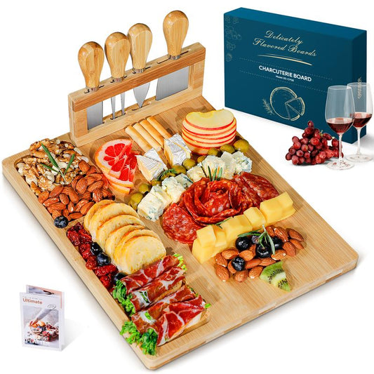 Bamboo Charcuterie Board and Knife Set