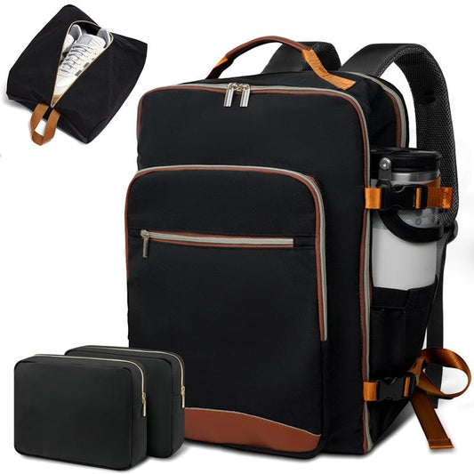 Travel Backpack with 16 Pockets - 180° Laptop Compartment